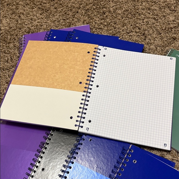 9 Graph Ruled School Notebook Paper 1 Subject, Inner Pockets, NEW - Picture 3 of 4